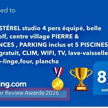Cap Esterel 4 Pers Equipe, Belle Vue Golf, Centre Village Pierre & , Parking Inclus Et 5 Piscines Acces Gratuit, Clim, Wifi, Tv, Lave-vaisselle Et Lave-linge,four, Plancha شقة *