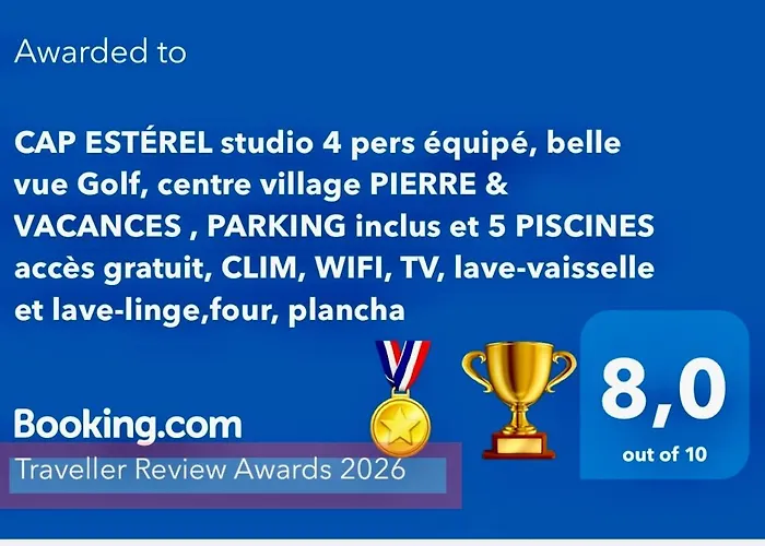 Cap Esterel 4 Pers Equipe, Belle Vue Golf, Centre Village Pierre & , Parking Inclus Et 5 Piscines Acces Gratuit, Clim, Wifi, Tv, Lave-vaisselle Et Lave-linge,four, Plancha Апартаменты *